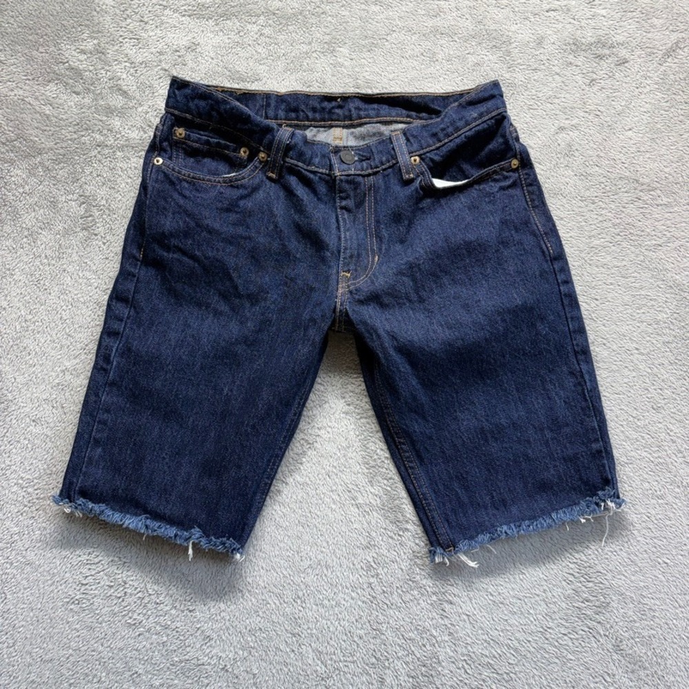 Levis 511 Shorts Mens 28 Blue Slim Straight Cutoffs Frayed Hem Low Rise Denim
